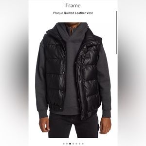 Frame men’s leather puffer vest size M original $998